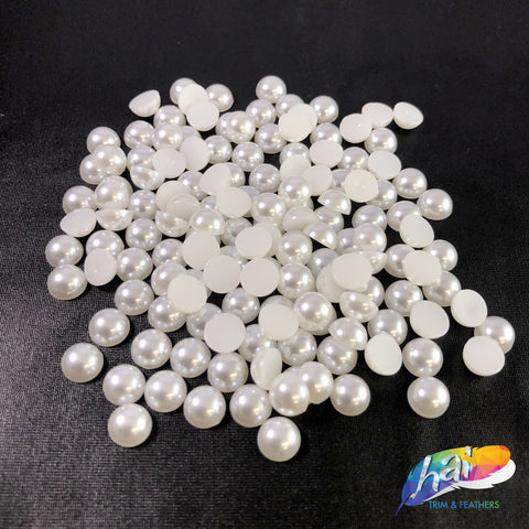 5mm White Flatback Glue On Pearls