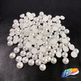 8mm White Flatback Glue On Pearls