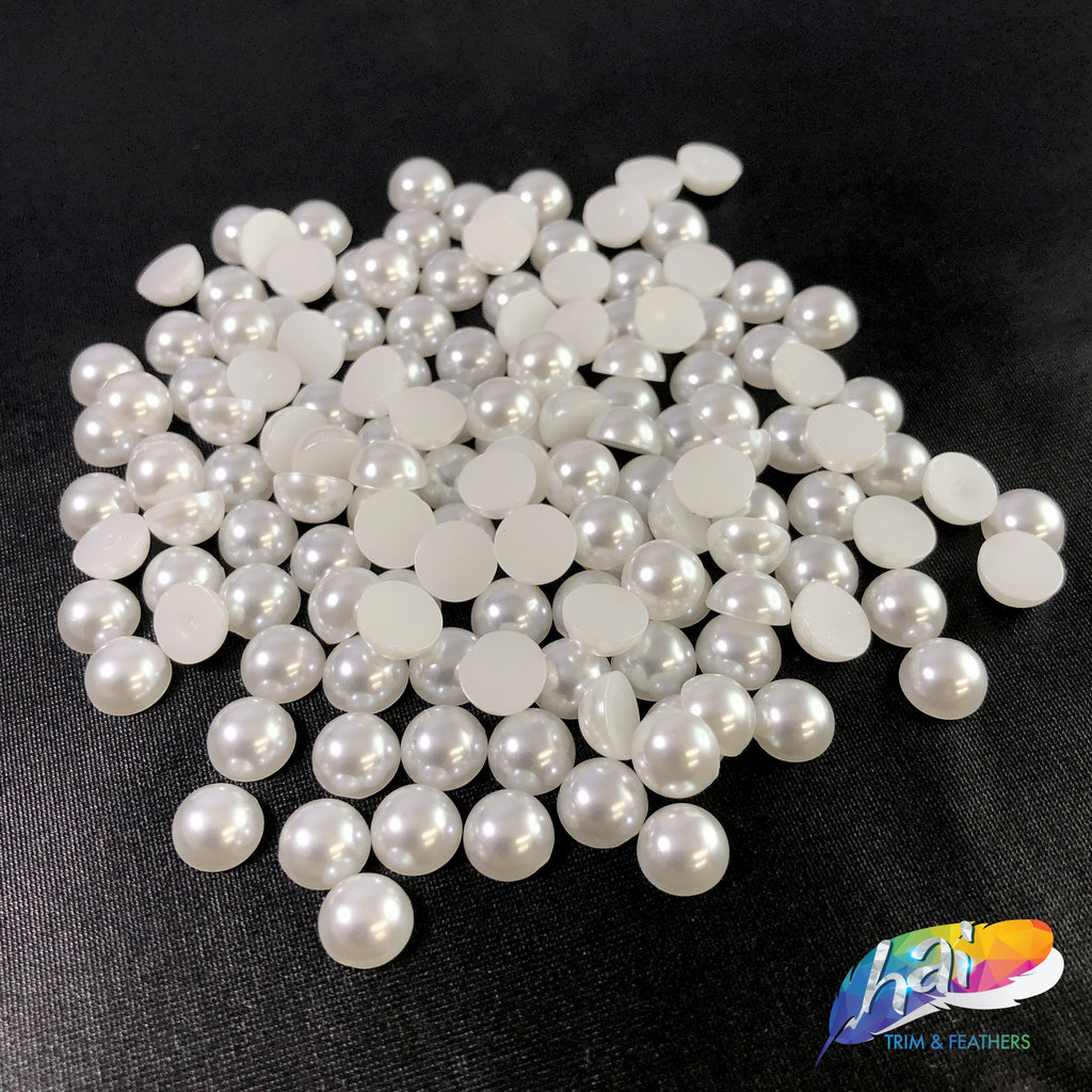 5mm White Flatback Glue On Pearls – Hai Trim & Feathers
