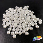 8mm White Flatback Glue On Pearls
