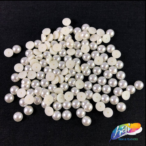 Ivory Color 5MM Or 6MM Or 8MM Or 12MM Loose Pearl Flat Back Half Pearl –  World Trimmings