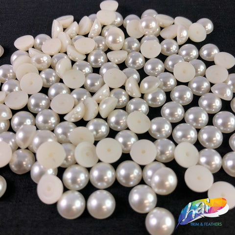 8mm Ivory Flatback Glue On Pearls