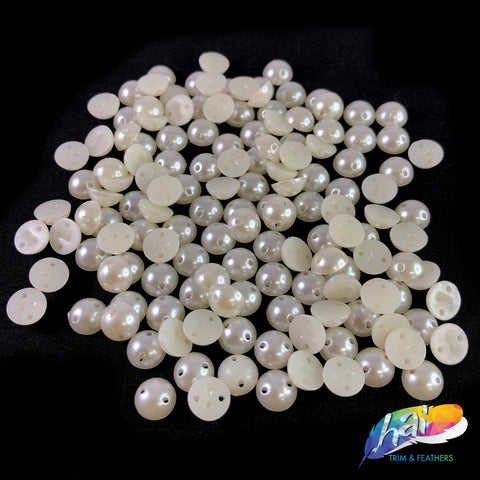 8mm Ivory Flatback Sew On Pearls