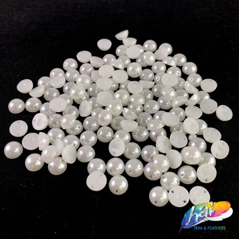 Ivory Color 5MM Or 6MM Or 8MM Or 12MM Loose Pearl Flat Back Half Pearl –  World Trimmings