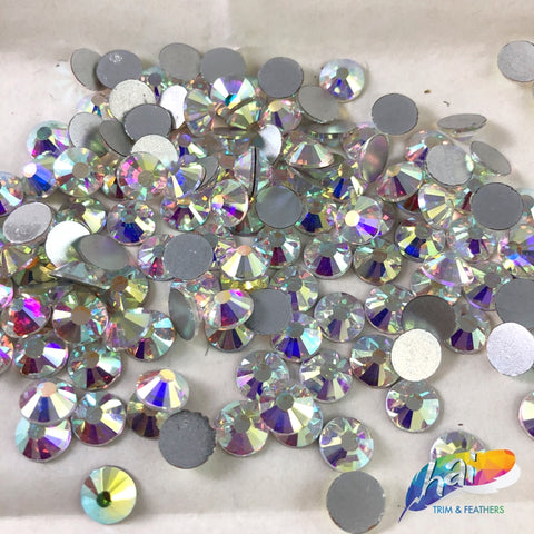 SS20 AB Crystal Diamond Rhinestones Flat Back Round Rhinestones Iridescent  Crystals Round Beads Flat Back Glass (1440 Pieces)