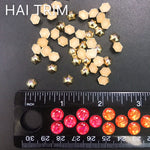 8mm Dome Hexagon Iron On Studs, K-038