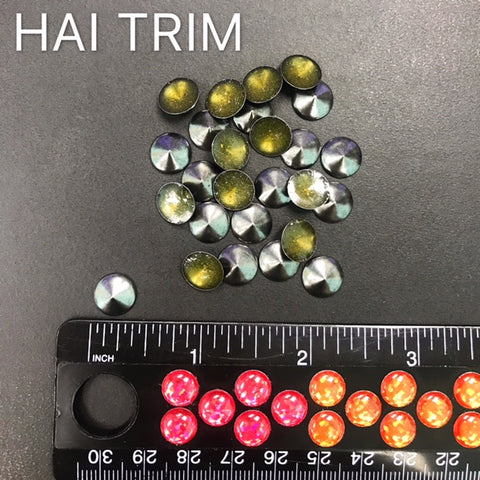 10mm Gunmetal Pointed Round Iron On Studs, K-087