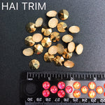 12mm Gold Faceted Round Iron On Studs, K-080