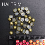 10mm Dome Hexagon Iron On Studs, K-039