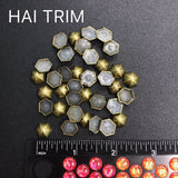 10mm Dome Hexagon Iron On Studs, K-039
