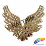 Gold/Rose Gold Wing Rhinestone Iron On Applique, IRA-046-1