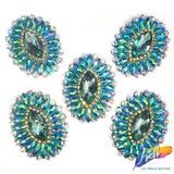 Oval Rhinestone Medallion Gel-Back Iron On Applique, IRA-134