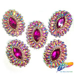 Oval Rhinestone Medallion Gel-Back Iron On Applique, IRA-134