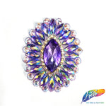 Oval Rhinestone Medallion Gel-Back Iron On Applique, IRA-134