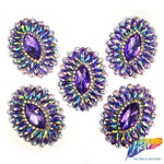 Oval Rhinestone Medallion Gel-Back Iron On Applique, IRA-134