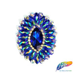 Oval Rhinestone Medallion Gel-Back Iron On Applique, IRA-134