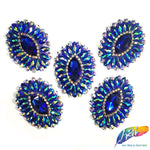 Oval Rhinestone Medallion Gel-Back Iron On Applique, IRA-134