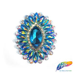 Oval Rhinestone Medallion Gel-Back Iron On Applique, IRA-134