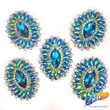 Oval Rhinestone Medallion Gel-Back Iron On Applique, IRA-134