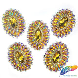 Oval Rhinestone Medallion Gel-Back Iron On Applique, IRA-134