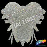 Crystal AB Rhinestone Bodice Iron On Applique, IRA-002
