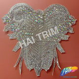 Crystal AB Rhinestone Bodice Iron On Applique, IRA-002