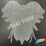 Crystal AB Rhinestone Bodice Iron On Applique, IRA-002