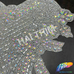 Crystal AB Rhinestone Bodice Iron On Applique, IRA-002