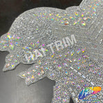 Crystal AB Rhinestone Bodice Iron On Applique, IRA-002