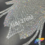 Crystal AB Rhinestone Bodice Iron On Applique, IRA-002