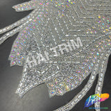 Crystal AB Rhinestone Bodice Iron On Applique, IRA-002