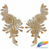 Rhinestone Motif Iron On Applique (Sold by the Pair), IRA-013