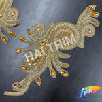 Rhinestone Motif Iron On Applique (Sold by the Pair), IRA-013