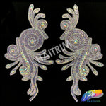 Rhinestone Motif Iron On Applique (Sold by the Pair), IRA-013