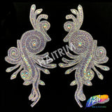 Rhinestone Motif Iron On Applique (Sold by the Pair), IRA-013