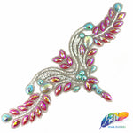 Colored Resin Rhinestone Motif Iron On Applique, IRA-054
