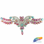 Colored Resin Rhinestone Motif Iron On Applique, IRA-054