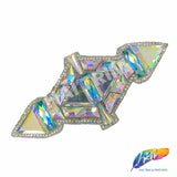 Crystal AB Diamond Motif Rhinestone Applique, IRA-076