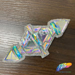 Crystal AB Diamond Motif Rhinestone Applique, IRA-076