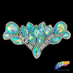 Multicolor Gel-Back Rhinestone Iron On Applique, IRA-081