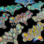 Multicolor Gel-Back Rhinestone Iron On Applique, IRA-081