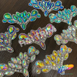 Multicolor Gel-Back Rhinestone Iron On Applique, IRA-081