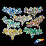 Multicolor Gel-Back Rhinestone Iron On Applique, IRA-081