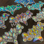 Multicolor Gel-Back Rhinestone Iron On Applique, IRA-081
