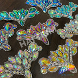 Multicolor Gel-Back Rhinestone Iron On Applique, IRA-081