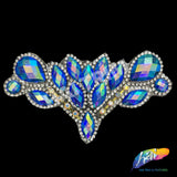 Multicolor Gel-Back Rhinestone Iron On Applique, IRA-081