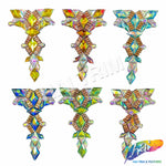 Multicolor Gel-Back Rhinestone Appliques, IRA-083