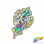 Clear AB/Aqua AB/Pink AB Iron On Applique, IRA-088