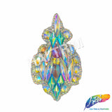 Clear AB/Aqua AB/Pink AB Iron On Applique, IRA-088