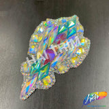 Clear AB/Aqua AB/Pink AB Iron On Applique, IRA-088
